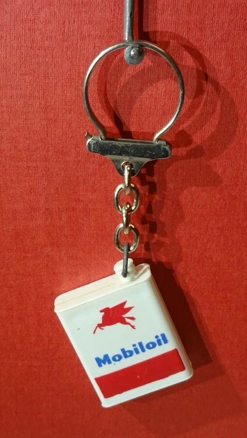 Original alter MOBIL ÖL Mobiloil Schlüsselanhänger Öldose Ölkanister 60er Jahre