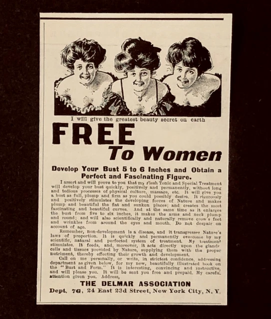 1905 Quack Medicine Advertisement Develop Women Bust Tonic Antique Print AD