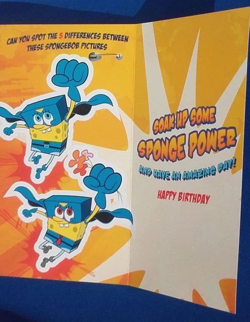 SPONGEBOB GEBURTSTAG JUNGE Karte Spongebob Schwammkopf Schwammkopf