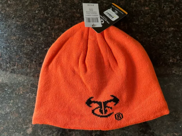 True Timber Camp Blaze Orange Mens Fleece Beanie Winter Hat NewwKnit MSRP $20