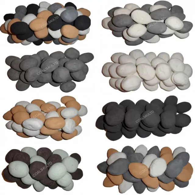 Replacement Pebbles Gas Fire Ceramic Coals Universal Choose From 6 Colours Welsh