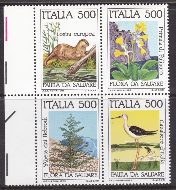 Italy, Fauna, Animals, Birds, Flowers MNH / 1985