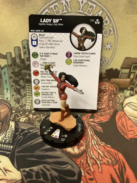 Lady Sif 015 Common Figure W/Card War Of Realms Heroclix Marvel