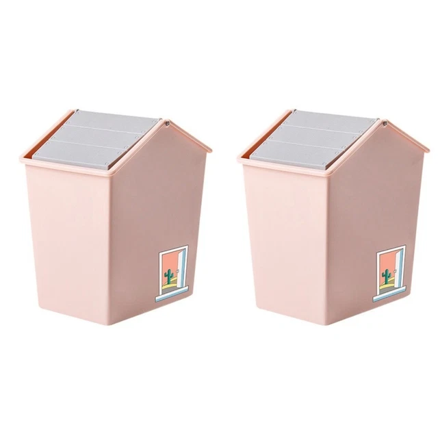 2pcs Schreibtisch Mülleimer Dose Mülleimer Dose Schlafzimmer Abfallbehälter