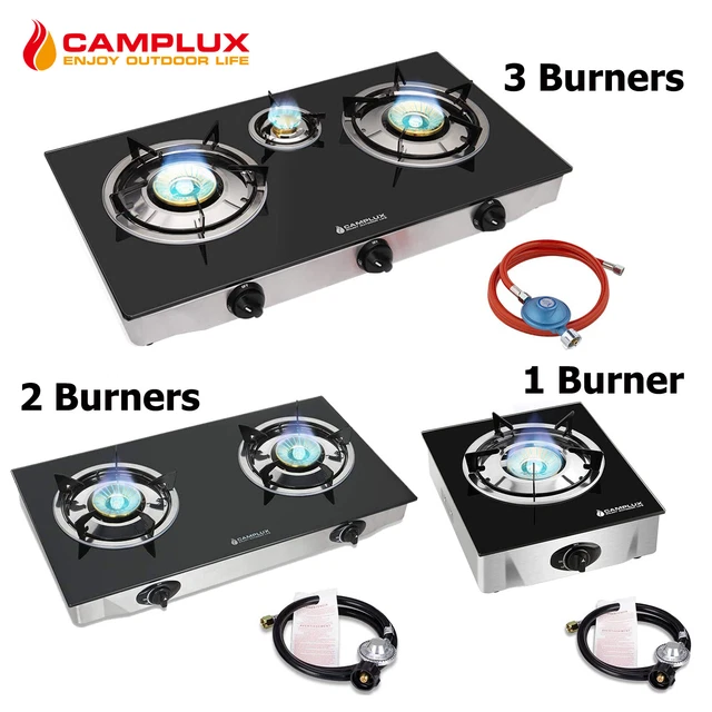 CAMPLUX PORTABLE GAS Cooktop 3 Burners Propane LPG Camping Stove Stand