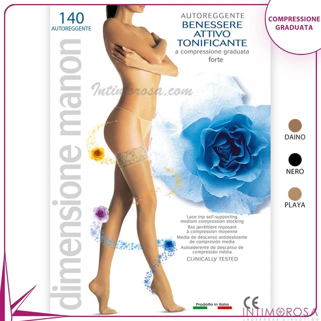 CALZE AUTOREGGENTI RIPOSANTI Manon 140 den compressione graduata