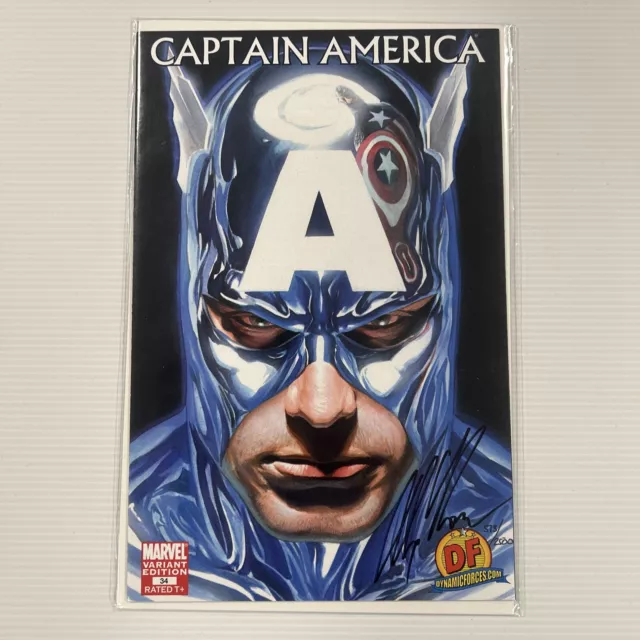 Captain America #34 2008 NM Variant Signed Alex Ross Dynamic Forces CoA 573/2500 3