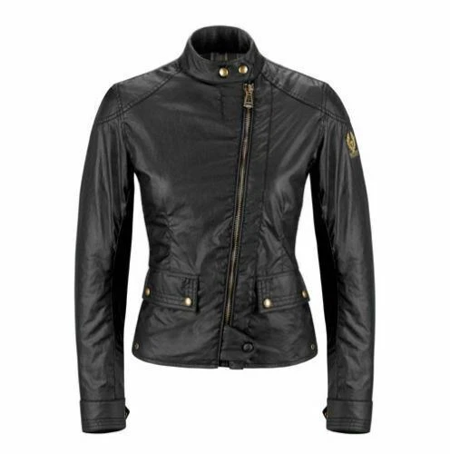 BELSTAFF BRADSHAW LADIES Premium Wax Cotton Jacket Black UK 14