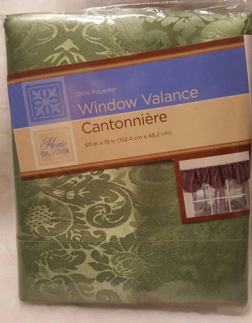 "Cenefa para ventana floral verde Home Collection nueva en paquete 60"" x 19"