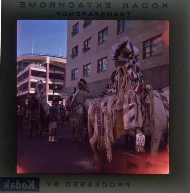 Americana Native American Indian Vintage 1963 Parade Colour Slide Ektachrome AF