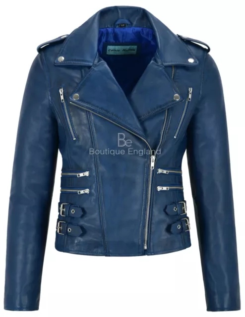 LADIES PURPLE LEATHER Jacket Stylish Biker Style Fashion Real Napa Leather  9334 £87.11 - PicClick UK