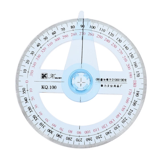 PLASTIC 360 DEGREE Protractor Angle Edge Finder Measuring Ruler