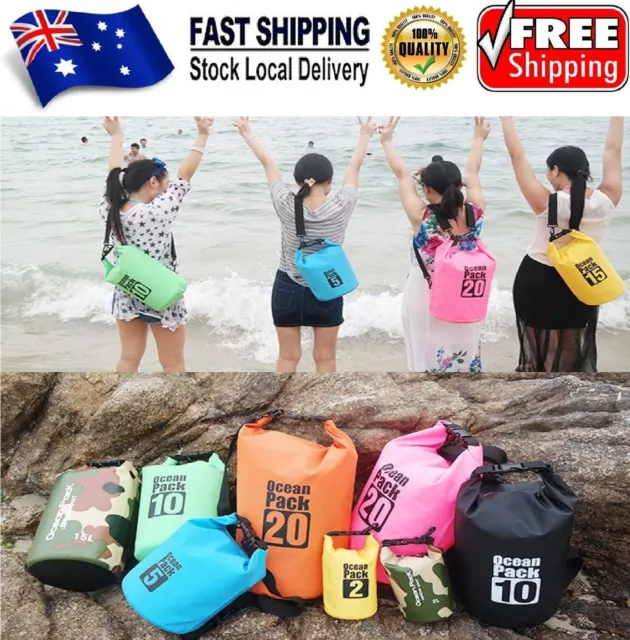 5L-10L Waterproof Dry Bag Camping Outdoor Sack Kayak Boat Duffle Backpack Pouch