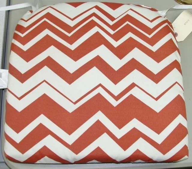 Outdoor Patio Seat Pad ~ Creamscicle ZigZag ~ 18" x 18" x 3" **NEW**