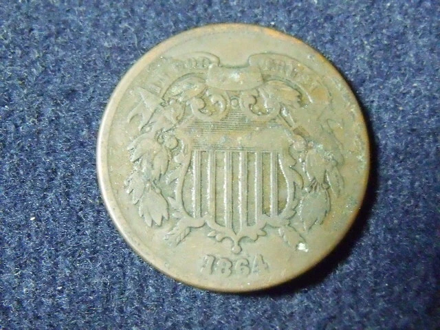 1864 Two Cent Piece United States Coin from Old Collection SHIPS FREE P-8