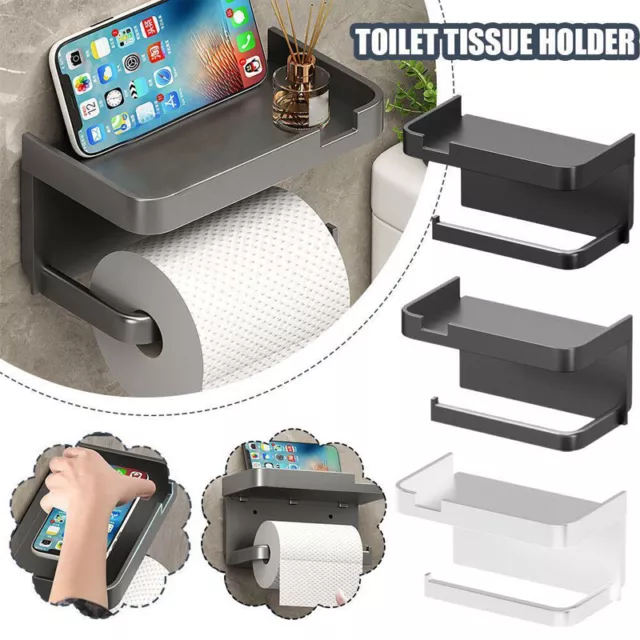 NEW Bathroom Wall Mounted Toilet Roll Paper Holder Shelf with Phone S-Fast