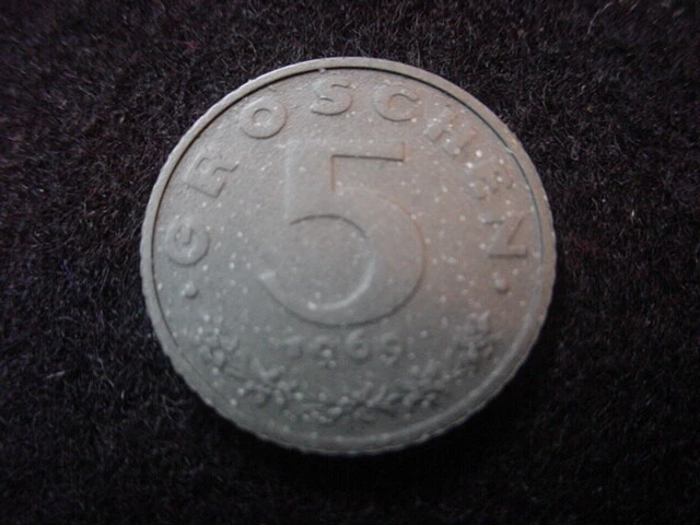 Austria 1969 Five Groschen Coin, Proof Condition, KM 2875 2