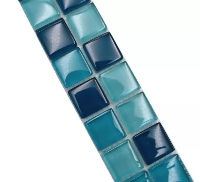 Bordüre Mosaik Borde Glasmosaik Mosaikfliese blau petrol türkis WB88BOR-XCE95