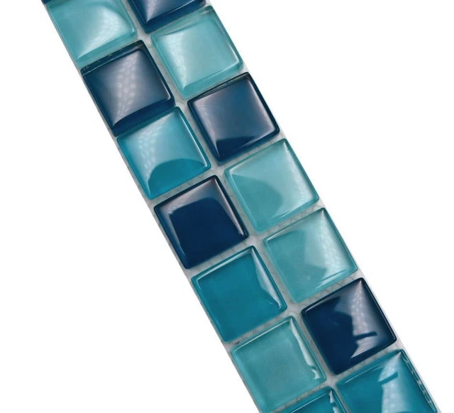 Bordüre Mosaik Borde Glasmosaik Mosaikfliese blau petrol türkis WB88BOR-XCE95
