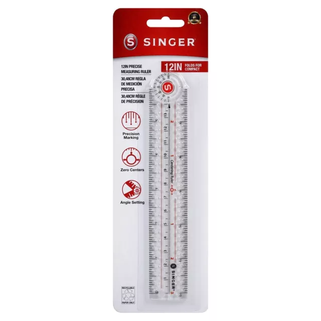 SINGER Precision Measuring Folding Ruler -12" 5A0021QL-1G4N0