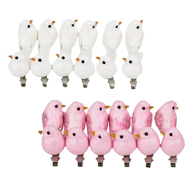 24 Stück Handgefertigte Künstliche Mini-Schaum Vögel Garten Ornament Foto