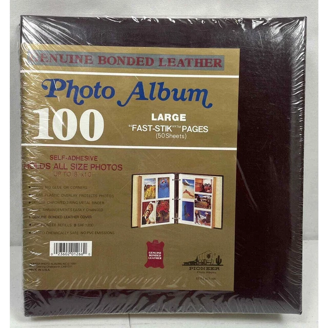 Nuevo álbum de fotos vintage Pioneer carpeta de 3 anillos #LT-100 cubierta de cuero unido