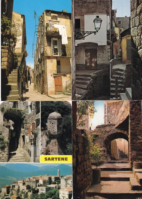Lot de 4 cartes postales postcards 10X15cm SARTENE CORSE 8