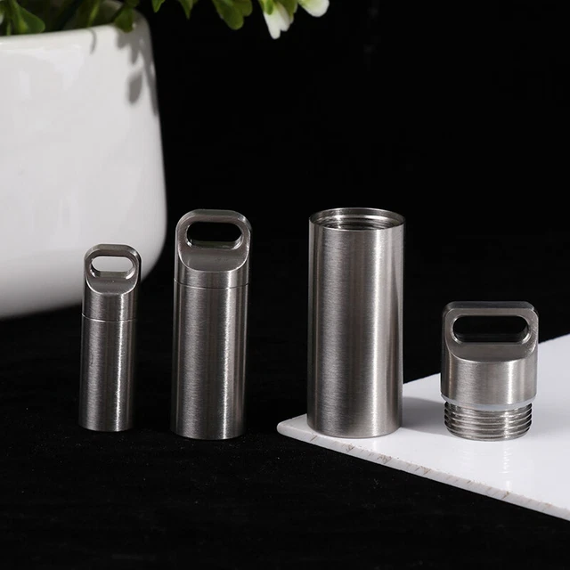 Titanium Mini Waterproof Pill Box Portable Pill Container Pill Storage Case  BII