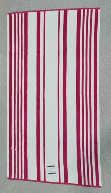 Tommy Hilfiger Red Stripes Beach Bath Towel 100% Cotton 91X173 Cm  *NEW