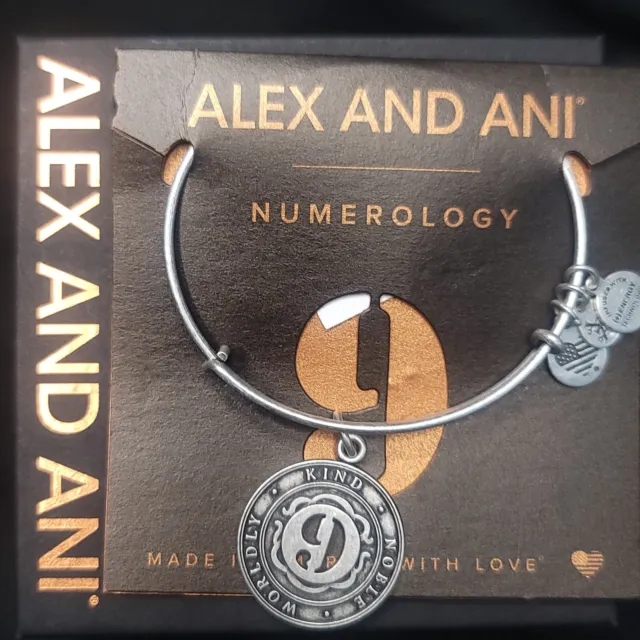 NEW NWT Alex and Ani Numerology Number Nine Charm Bracelet