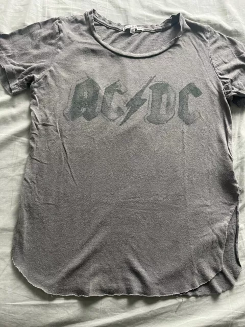 Junk Food Vintage Look AC/DC  Short Sleeve Shirt Graphic Tee Size XS Oversize