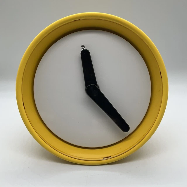 HENY PREUTZ IKEA Yellow Rubber Stolpa Silent Round Clock Illuminates