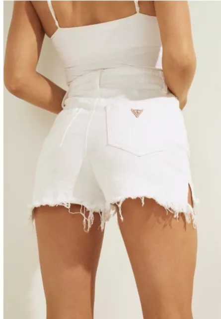 Guess Claudia Cutoff Denim Shorts Size 28 White Womens