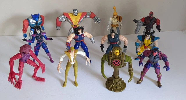 Lot of 12 1990's Marvel Toy Biz X-Men Action Figures Colossus Commando Domino +