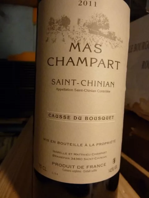 Lot De 2 Mas Champart : 2011,2015  "Causse Du Bousquet"- Grand Saint Chinian !