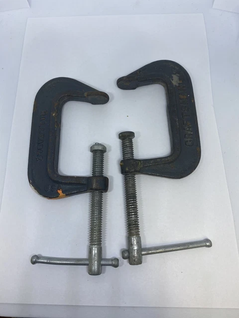 Craftsman 2” C Clamps LOT OF 2 Vintage Malleable USA