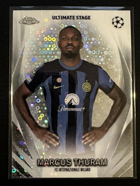 Carte Marcus Thuram 2024-25 Topps Chrome UEFA Auto Fractor #52 - édition Limitée Short Print