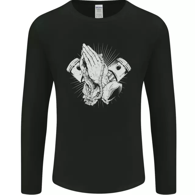 T-shirt a maniche lunghe Biker Prayer Biker moto da uomo