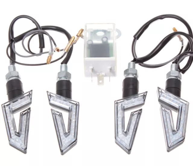 Blinker 15 LED Tuning Mini-Blinker pas. für Simson S51 S70 Schwarz Klarglas 12V