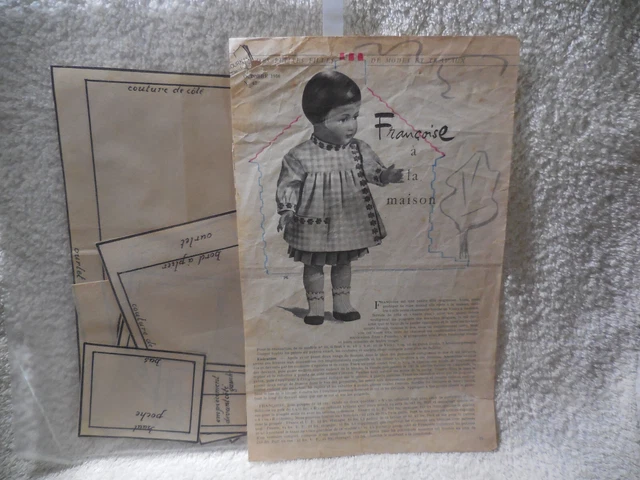 Page De Magazine Modes Et Travaux Décembre 1956 - Poupée Françoise/Michel Avec Patron Miniature