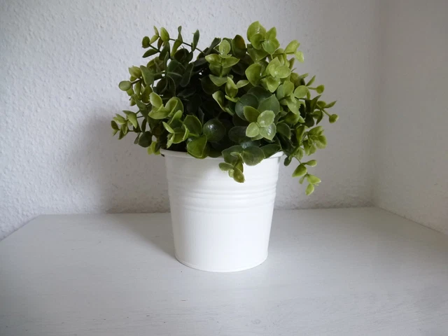 IKEA SOCKER PFLANZTOPF bertopf Wei Metall + FEJKA Topfpflanze, knstlich,  9cm EUR 10,95 - PicClick DE