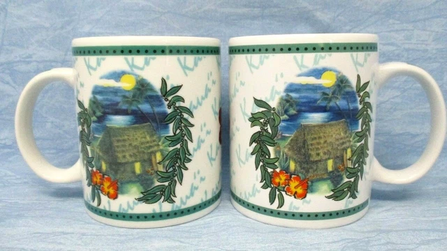 Hilo Hattie Island Heritage Kaua'i mug set of 2 2002 the store of Hawaii