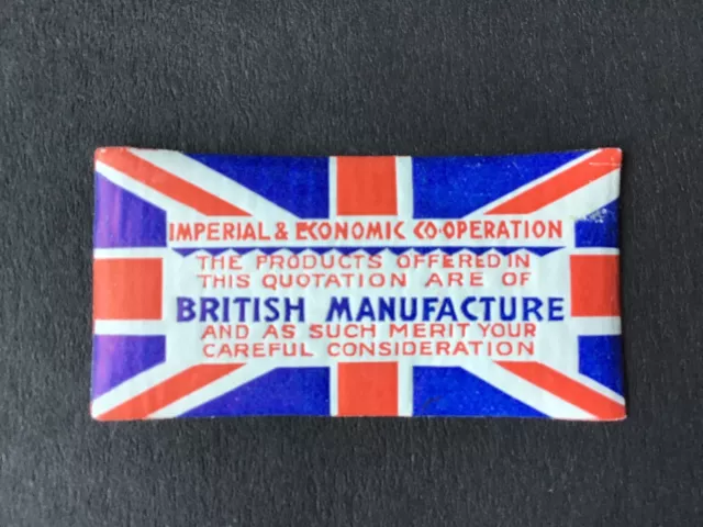 British Manufacture Vintage Great Britain motto  label 2 x 5 cm  Ref  R28216