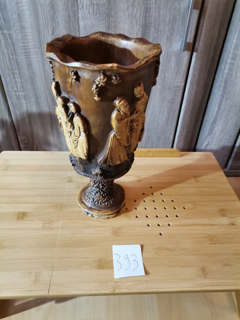 Handgeschnitzte Rosenstein Skulptur - Roségoldene Rose Aus Stein 23cm