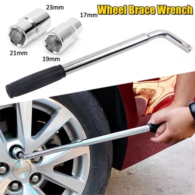Extendable Wheel Brace Wrench Telescopic 17/19/21/23MM Car Van Socket Tyre Nut