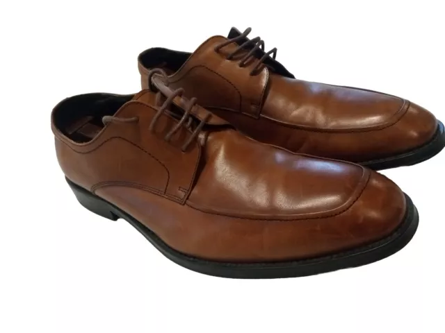 Kenneth Cole Reaction Brown Leather Round Toe Mens Dress Shoes Size US 10M 3