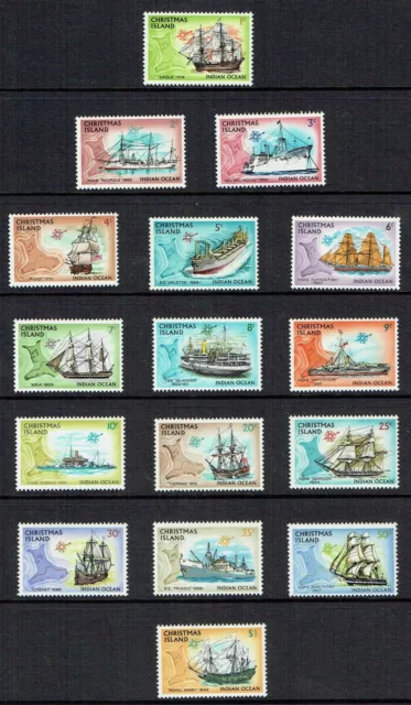 1972/73 Christmas Island Ships Set Of 16. Mnh.