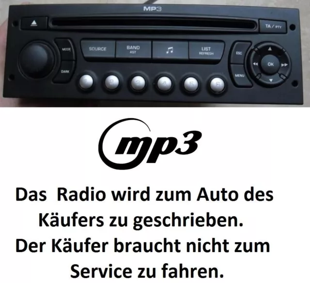 Radio Stereo  Rd4 N2 Mp3  207 307 807 Partner Citroen C2 C3 C8 Berlingo Jumper