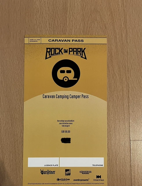 Rock im Park 2023 Caravan Camping Camper Pass
