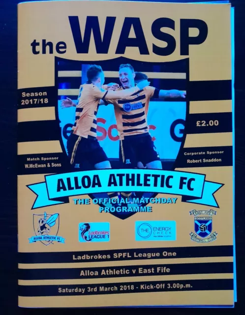 Scottish League 1 - March 2018 - Alloa Athletic v East Fife with insert